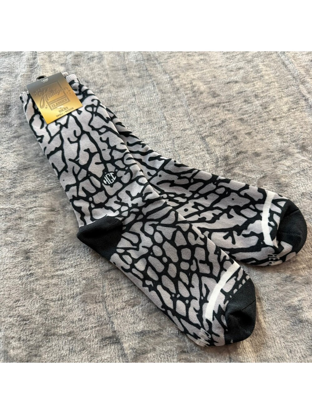 Headgear Classics Men’s Socks Black Grey Small/Medium Combed Cotton